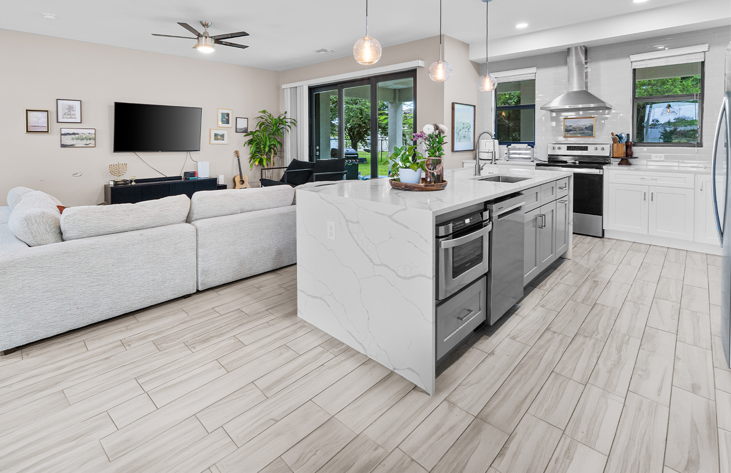 Refined Southwest Florida home interior with custom finishes